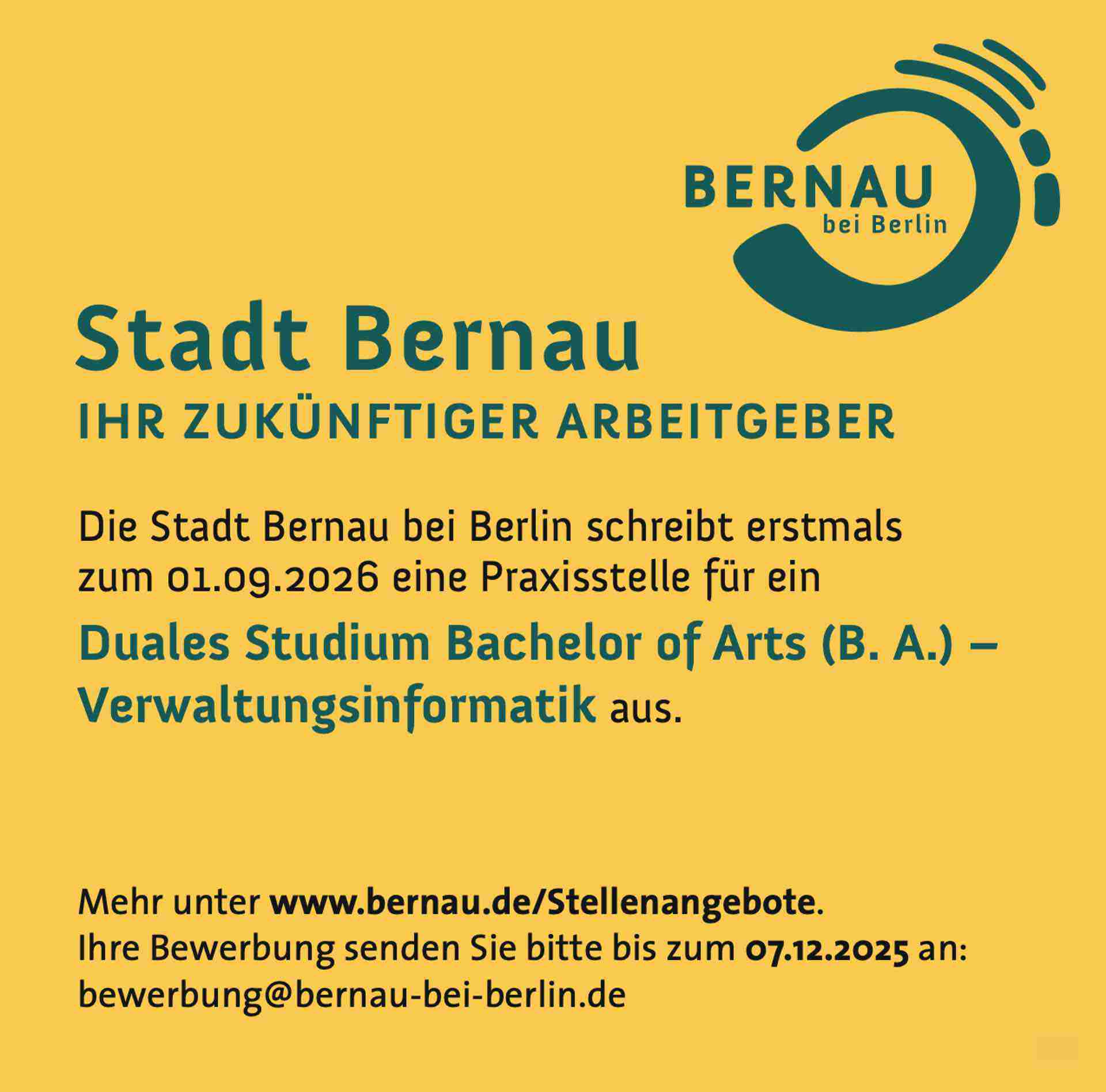 Studium Bachelor of Science (B. Sc.) - Verwaltungsinformatik