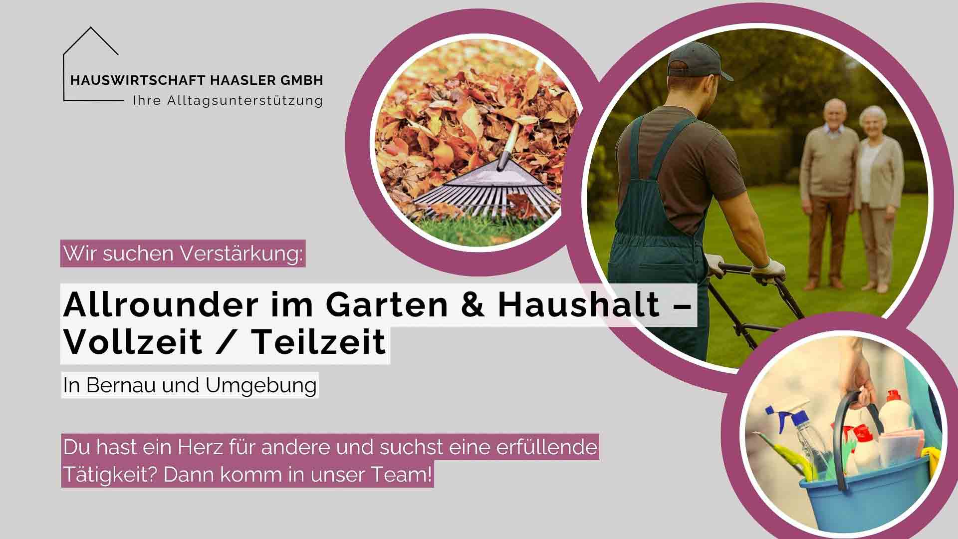 Allroundtalent gesucht! – Unterstützung im Garten & Haushalt (m/w/d) in Bernau 1 Allroundtalent gesucht! – Unterstützung im Garten & Haushalt (m/w/d) in Bernau