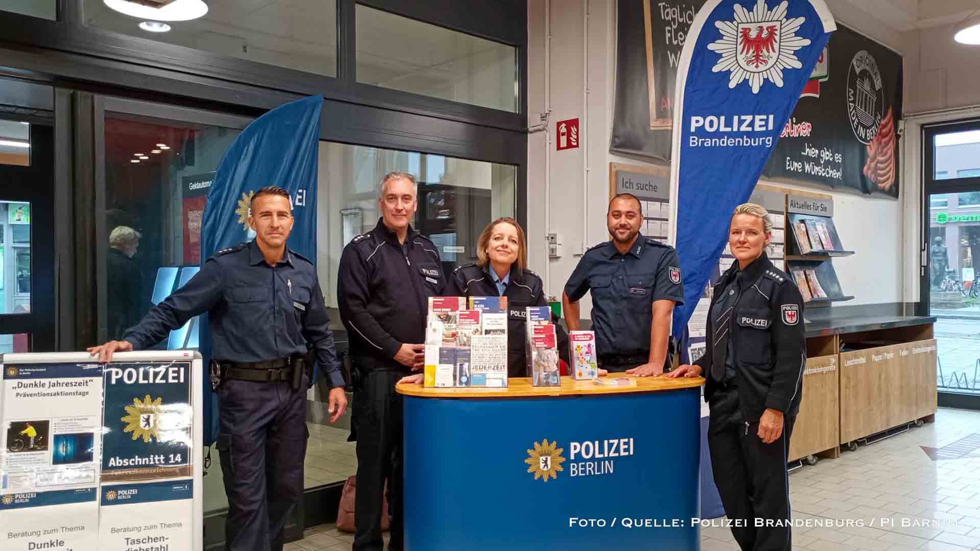 Barnimer und Berliner Polizei informieren zum Thema Taschendiebstahl 1 Barnimer und Berliner Polizei informieren zum Thema Taschendiebstahl