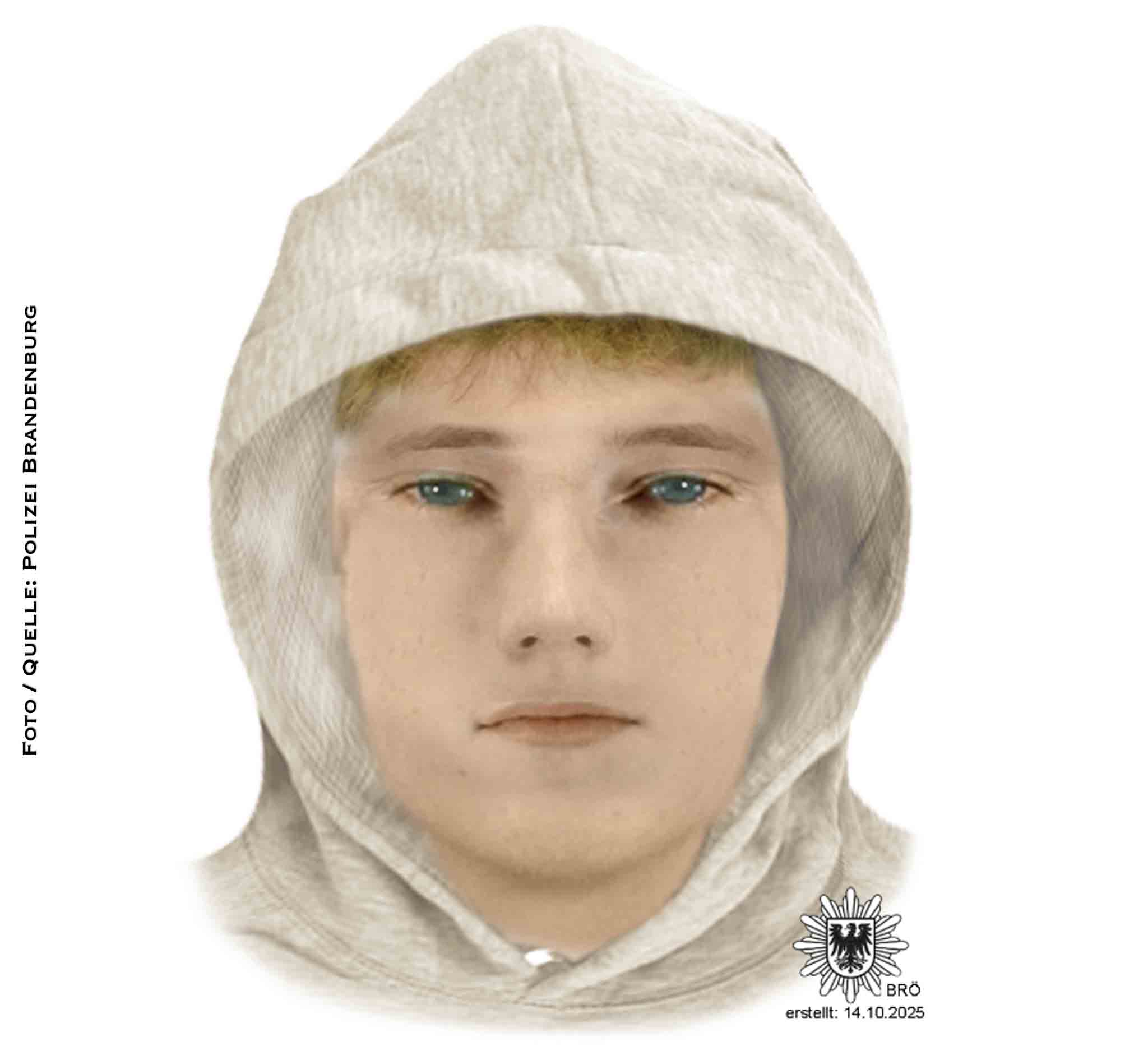Kriminalpolizei in Bernau sucht mutmaßlichen Räuber mit Täterportrait