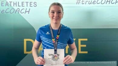 Glückwunsch! Nathalie Martin vom SG Empor Niederbarnim holte Silber