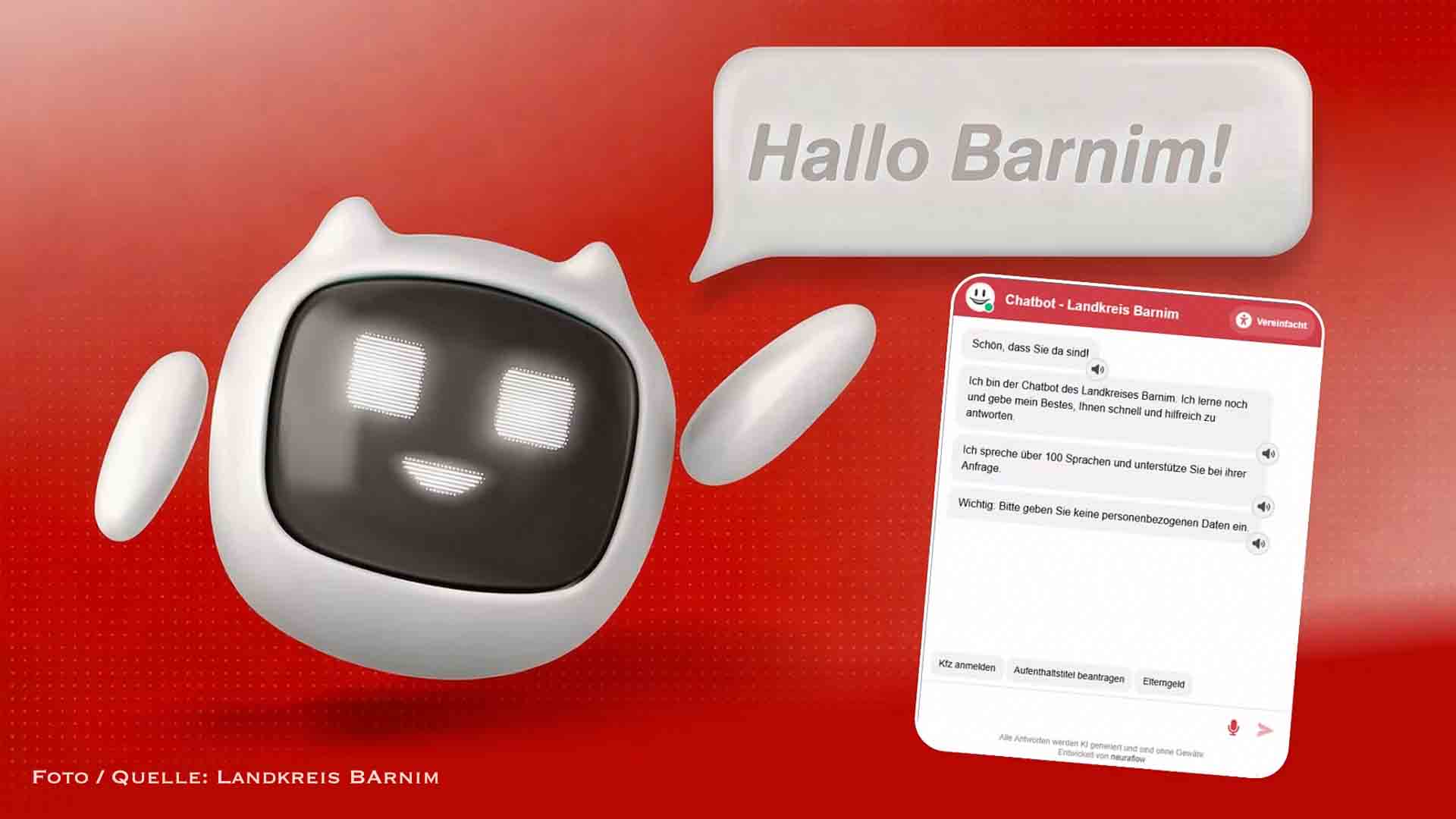 Landkreis Barnim ergänzt digitales Angebot um KI-Chatbot