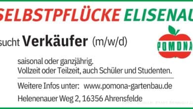 Verkäufer (m/w/d) - Selbstpflücke Elisenau - Pomona Gartenbau