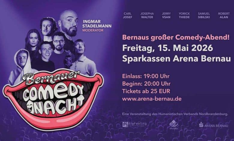 Wer zuletzt lacht, lacht in Bernau: BERNAUER COMEDY NACHT am 15. Mai