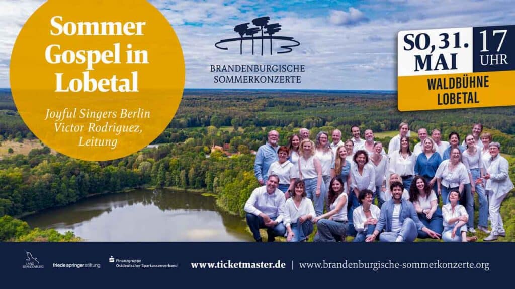 Sommer-Gospel mit den Joyful Singers Berlin in der Waldbühne Lobetal