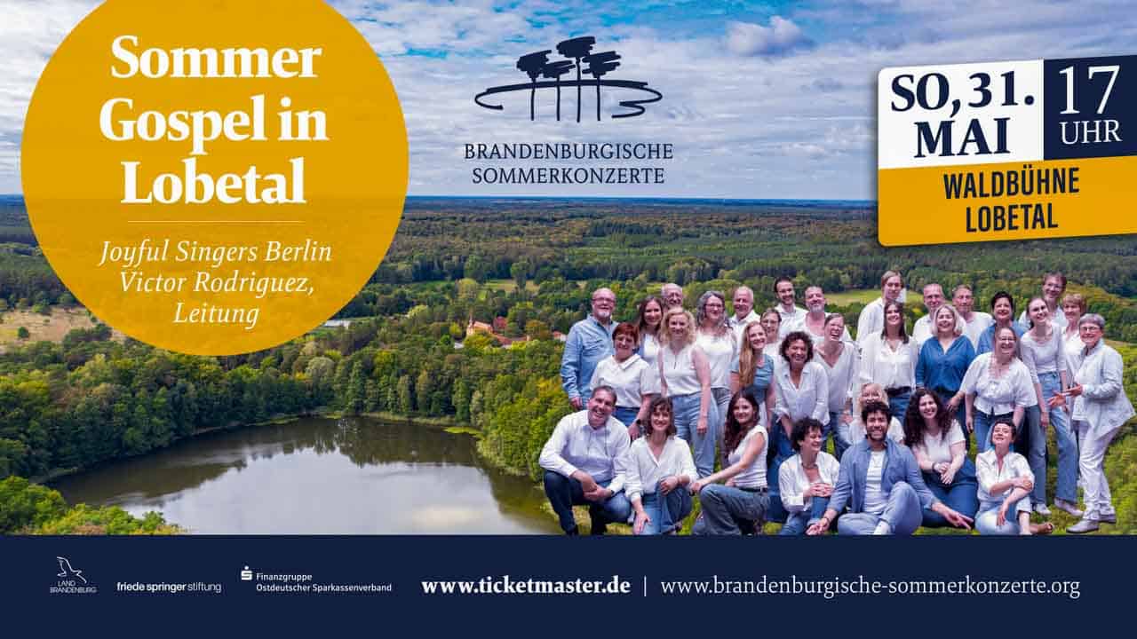 Sommer-Gospel mit den Joyful Singers Berlin in der Waldbühne Lobetal