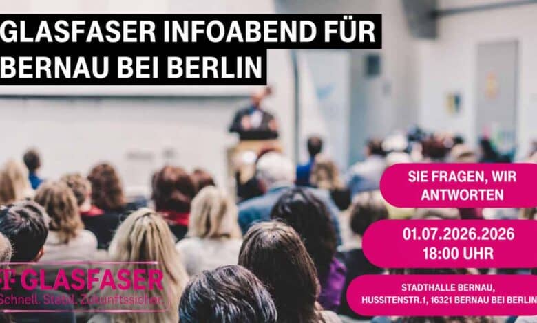 Anzeige: Glasfaser-Informationsveranstaltung der Deutschen Telekom in Bernau