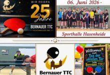 25 Jahre Bernauer TTC: Einladung zum Tag der offenen Tür