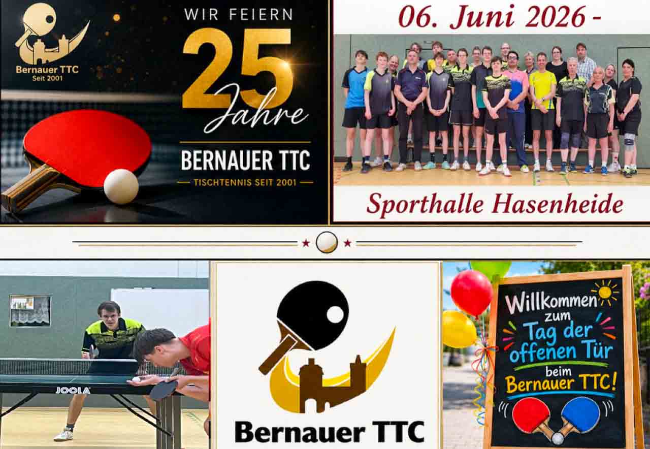 25 Jahre Bernauer TTC: Einladung zum Tag der offenen Tür