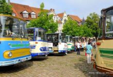 Zeitreise auf Rädern: Historische Fleischer-Busse zu Gast in Bernau