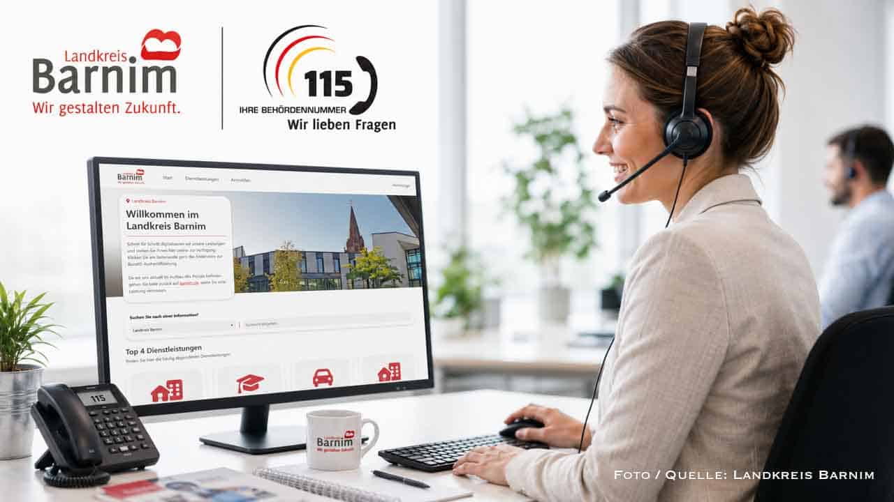 Behördennummer 115 startet am heutigen 3. August im Landkreis Barnim