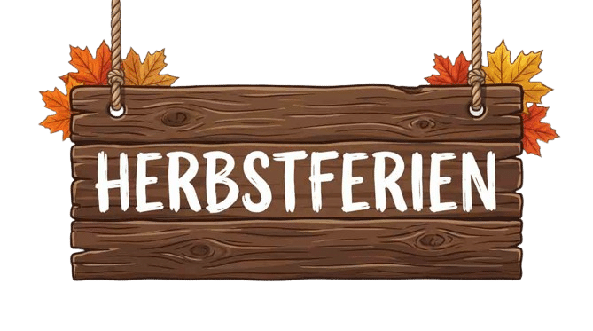 Herbstferien Schild